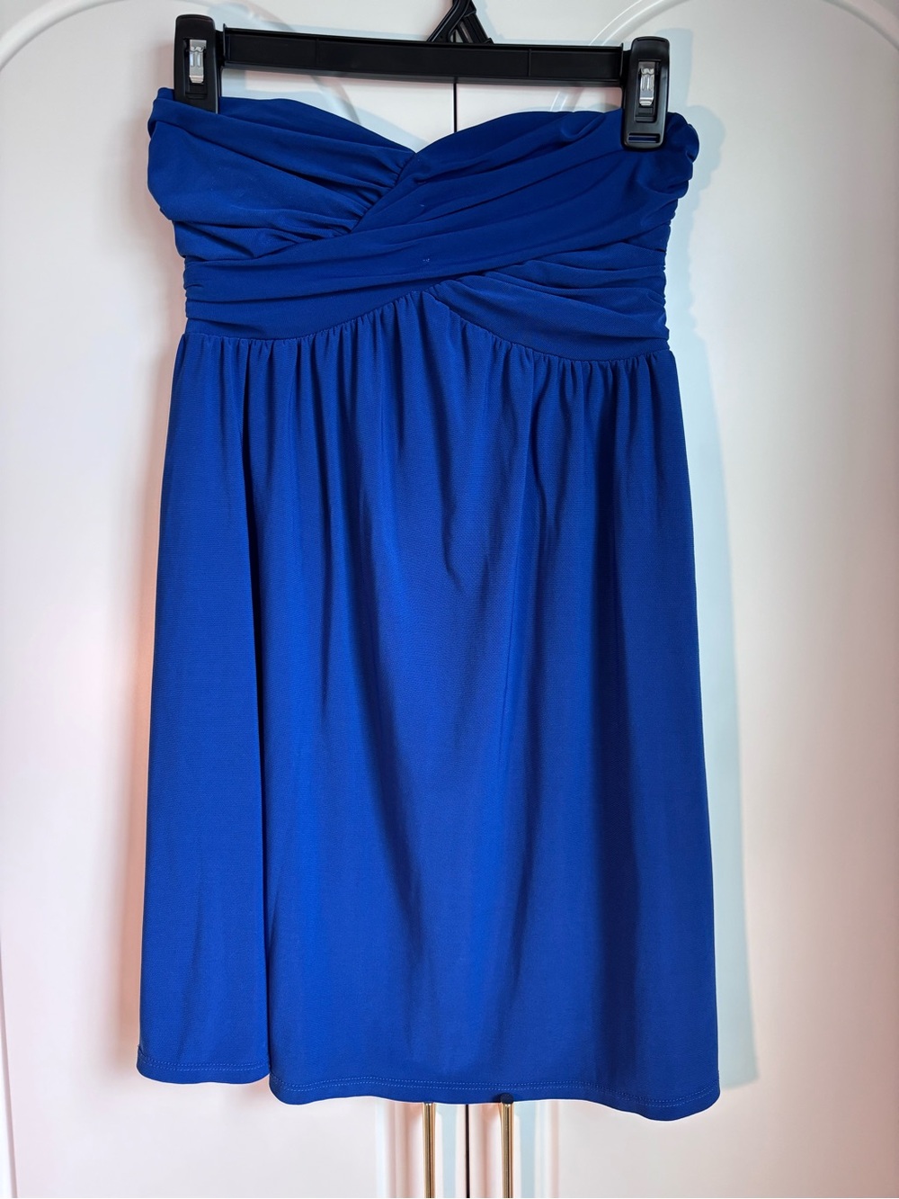 Forever 21 Strapless Cobalt Blue Ruched Bodice Dress